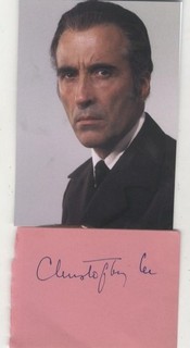Sir Christopher Lee vintage signed page