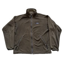 VTG Patagonia Jacket Mens M Army Green Synchilla Fleece Full Zip Made In USA