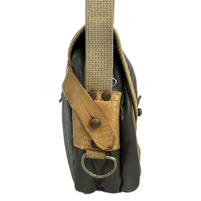 小物 HUNTING WORLD HUNTING WORLD - Khaki Beige Bateau Cloth Leather Canvas Shoulder