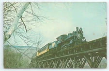 Postcard Green Mountain RR #89 on Trestle at Ludlow Vermont c1966