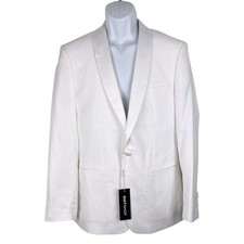Suit Shop Ivory White Shawl Lapel Slim Tuxedo Jacket Men 38 Regular Button NWT