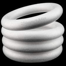 4 PCS 10 Inch Craft White Polystyrene Foam Wreath Circle Ring Floral DIY