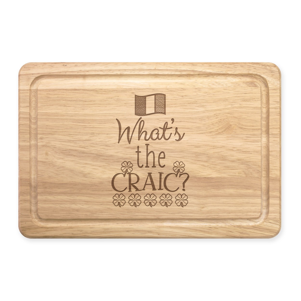 What's The Craic Rectangular Wooden Chopping Board - Funny Ireland Irish