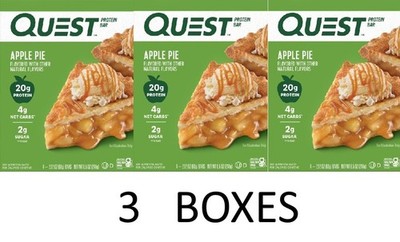 QUEST Apple Pie Protein Bars - 4 Bars in a Box - 3 BOXES
