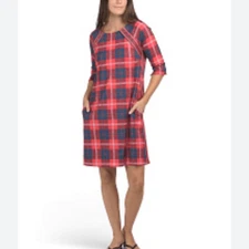 Gretchen Scott Dress Womens Sz S ButterCup Plaid Swing Middelton Buttons Mini