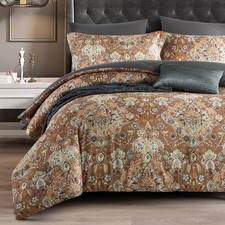 Duvet Cover King Size Set Boho Floral Pattern King Duvet Cover Set for King S...