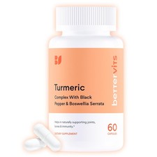Joint Pain Relief - Turmeric Curcumin Supplement with Black Pepper 60ct