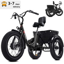 Adult Electric Tricycle Features A 500w Motor A 36v 15ah Battery 20-inch Tires Adult Electric Tricycle Features A 500w Motor A 36v 15ah Battery 20-inch Tires