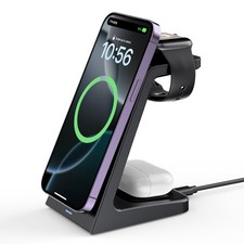3in1 Magnetic Wireless Charger Dock For Apple Watch 11 10 Air Pods iPhone 17 16