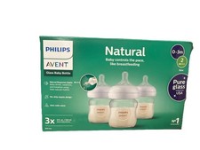 Philips Avent Natural Newborn Glass Gift Set, Baby Bottles with Natural 0-3M2LEN