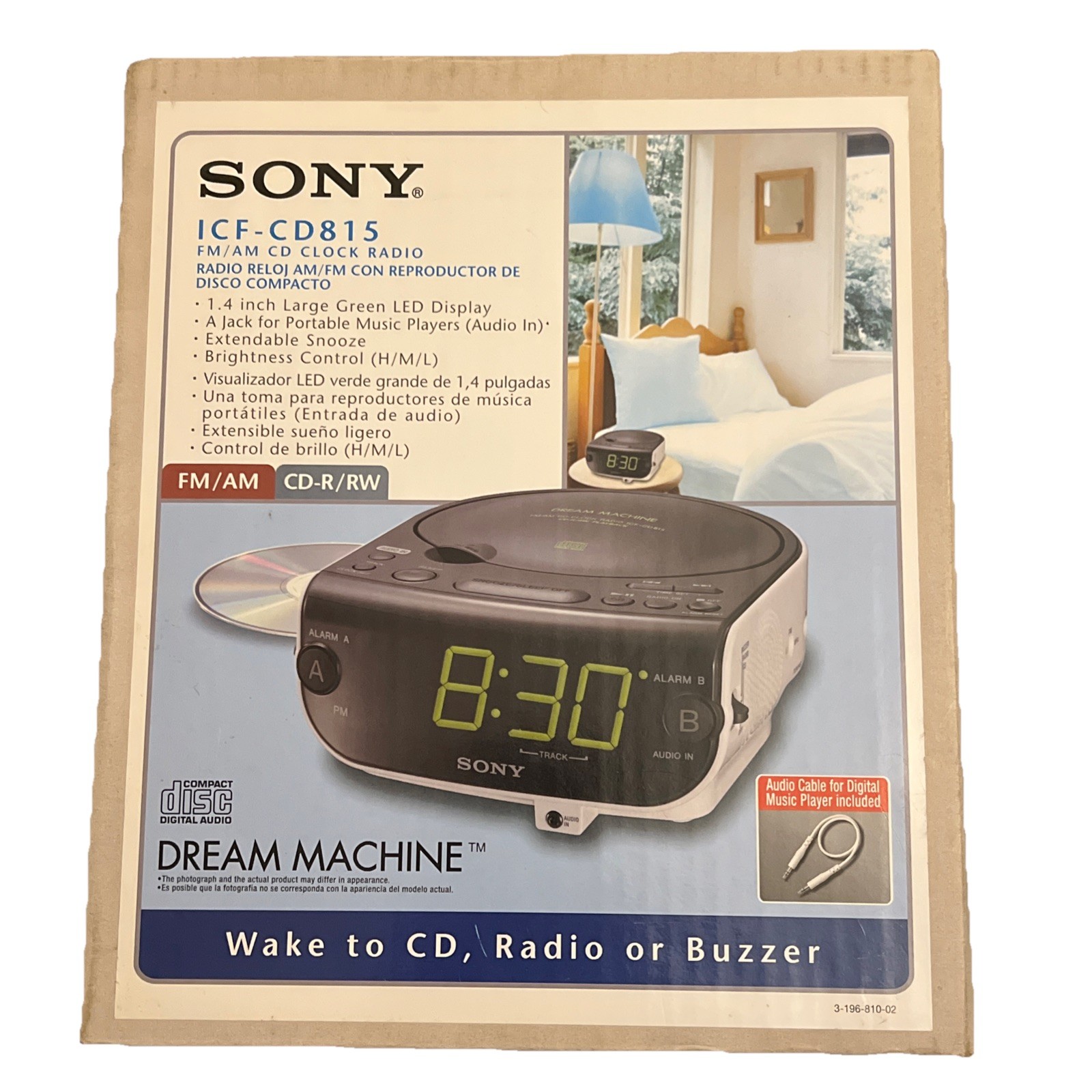 Sony Dream Machine ICF-CD815 Dual Alarm Clock Radio Stereo CD Player NEW IN BOX