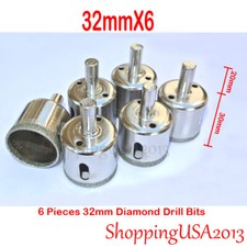 6 Pcs 32mm Diamond Drill Bits Set Hole Saw Cutter Tool Glass Marble Granite Tile