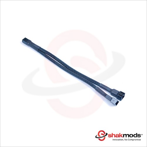 Shakmods 3 pin Fan Y Splitter 20cm Black Sleeved Extension Cable UK First Class - Picture 2 of 2