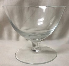 V Nason C. Coupe Vtg Short Stem Clear Classic Simple Signedetched Height-3 58