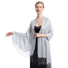 Silver Evening Shawl WrapRonFoix Ladies Sparkly Warp Shawl Scarf for Ladies W...
