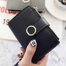 RFID Blocking Women Small Leather Wallet Credit Card Holder Mini Bifold Purse US