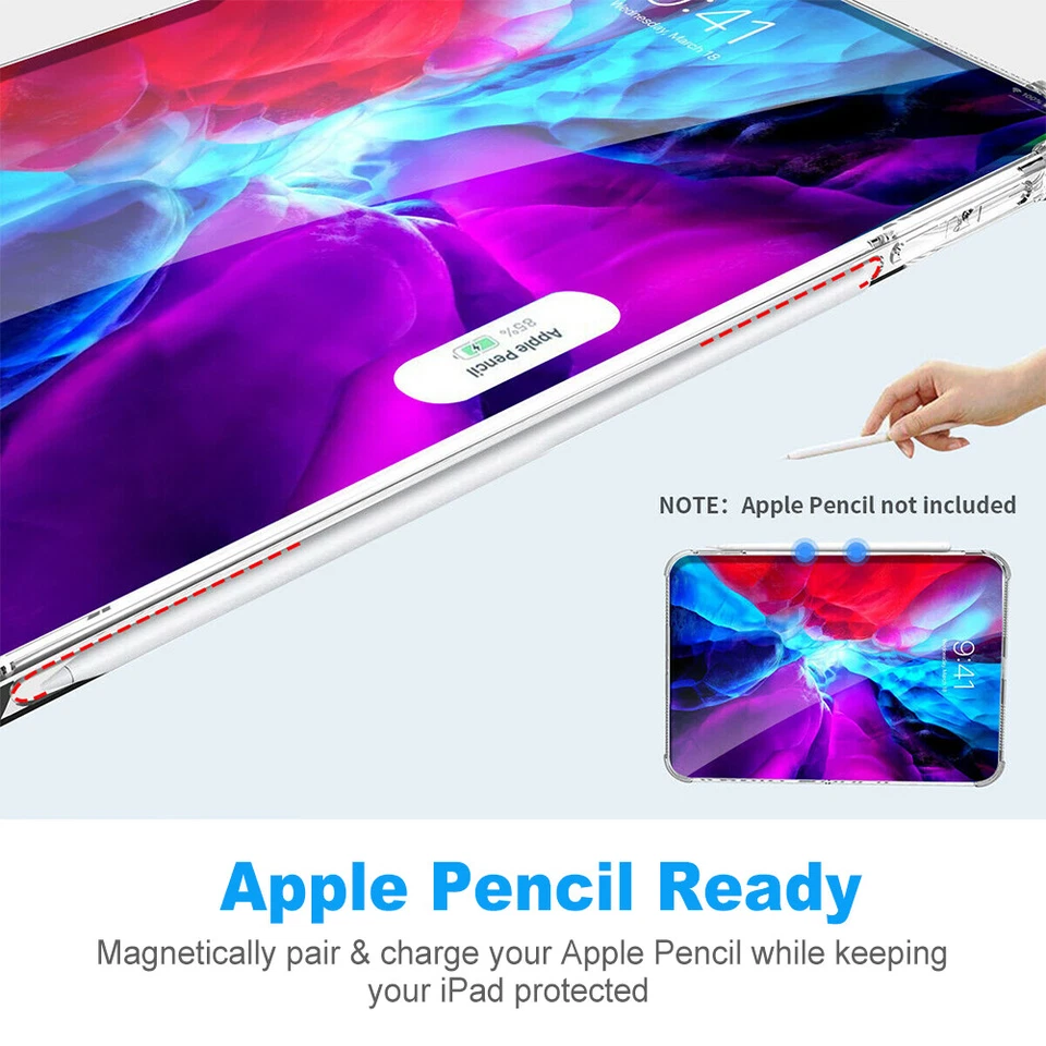 For iPad Air 1 2 3 4 5th Gen Tablet Duty TPU Shockproof Case Cover Pen Holder - Image 2 of 4