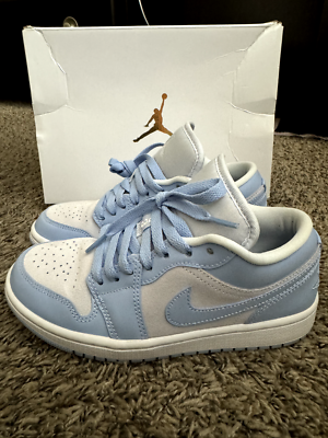 NIKE AIR JORDAN 1 LOW WMNS 23.5 水色 Nike Air Jordan 1 Low Womens Size 6 Pre-Owned Football Grey