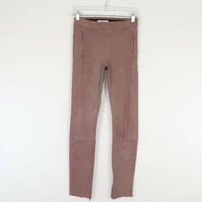J Brand Leather Skinny Jeans Pants Womens 2 Moto Ankle Zipper Taupe Brown Lamb