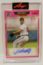 JOHN SMOLTZ #25 /25 AUTO PINK BASEBALL LEAF PRO SET PURE 2023