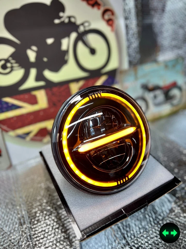 7″ Indy Legends LED Headlight Halo DRL Indicator 40W 3400 Lm DOT E Marked - Image 3 of 4