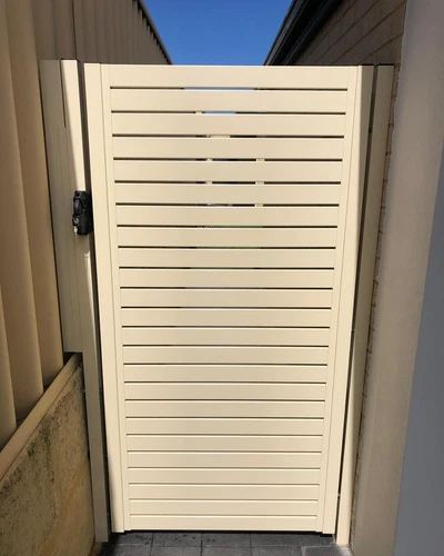 Custom - SQM PRICE - Kits Aluminium Slat Gates Made to Measure CREAM Fences - Picture 3 of 10