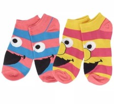BRAND NEW SESAME STREET COOKIE MONSTER TWO PAIRS OF ANKLE SOCKS ONE SZ HIGH QUA