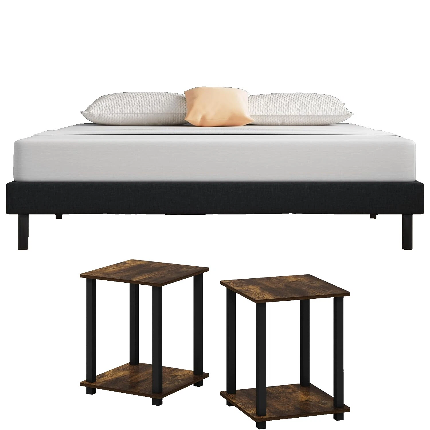 Juegos de Muebles de Dormitorio de tela negro