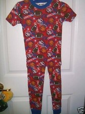 Football Basketball Soccer Red Long Pajamas PJ 2 Piece Set Boys Size 4 NWT