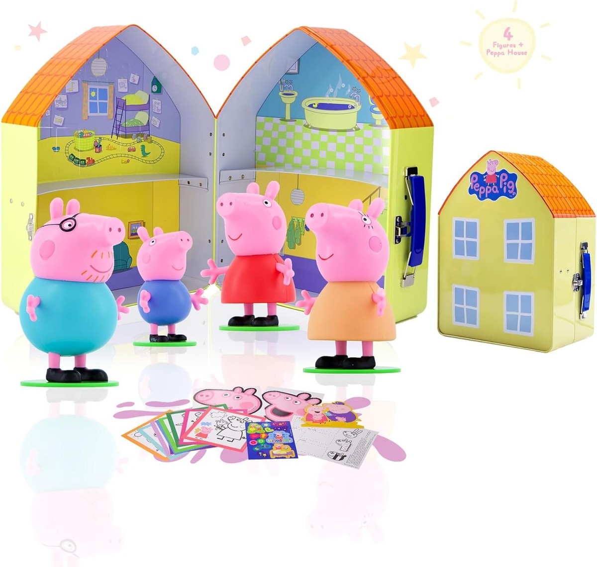 Juguete La Casa De Peppa Y George Casa Madera De Peppa Pig Con Figuras