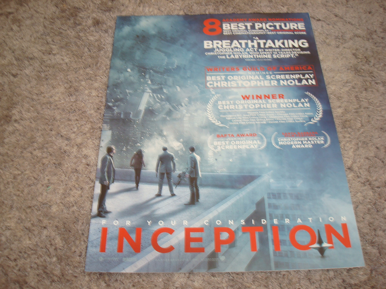 INCEPTION Oscar ad Best Picture, Leonardo DiCaprio, Tom Hardy ...