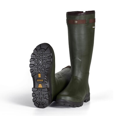 Arxus Primo Nord Zip Unisex Neopren gefütterter Gummistiefel olivgrün