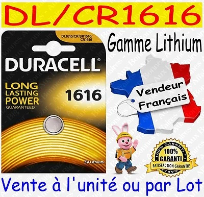 Piles DURACELL DL1616 CR1616 - Vente aussi : CR2032 CR2025 CR2016 CR2430 CR2450