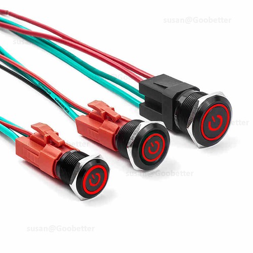 Metal Switch Push Button Round 16/19/22/25mm LED Illuminated Momentary Latching - Picture 11 of 20