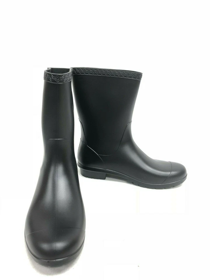 Botas para mujer UGG Australia Sienna mate botas de goma de lluvia negras 1100510 Foto 3 de 4