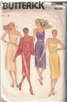 3099 Vintage SEWING Butterick Pattern Misses Loose Fitting Jacket Dress ...