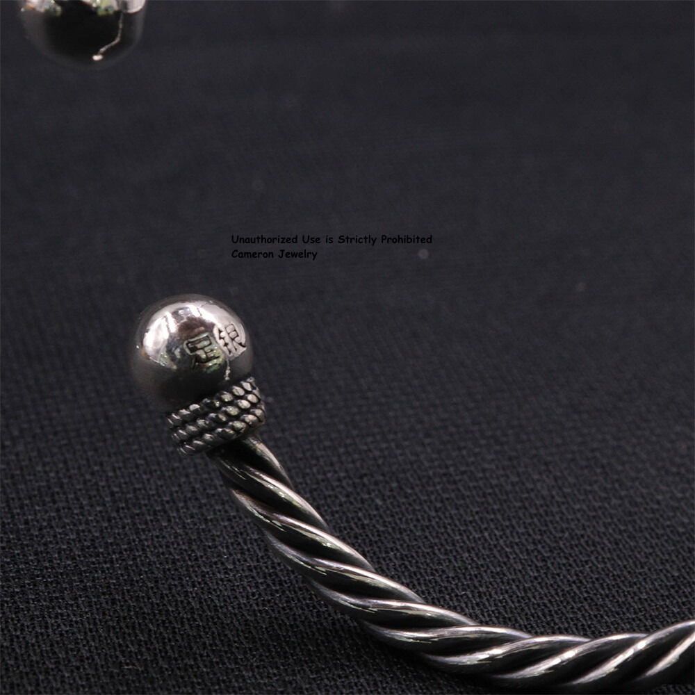 Pure S999 Fine Silver 999 Bracelet 3.5mm Twist Rope Open