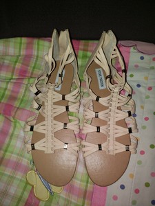 cream gladiator sandals