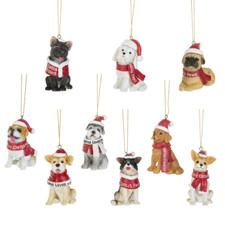 Santa Dog is Coming to Town Ornaments