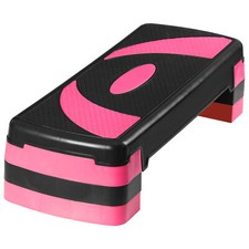31" Aerobic Step Platform Exercise Stepper Workout Step 4"-6"-8" w/Risers Pink