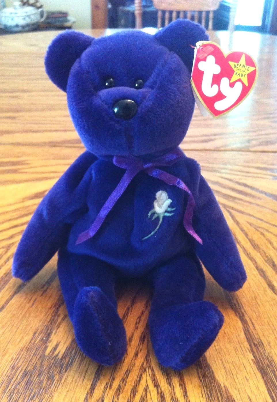 Authentic 2nd Edition Ty Princess Diana Beanie Baby Royal Purple