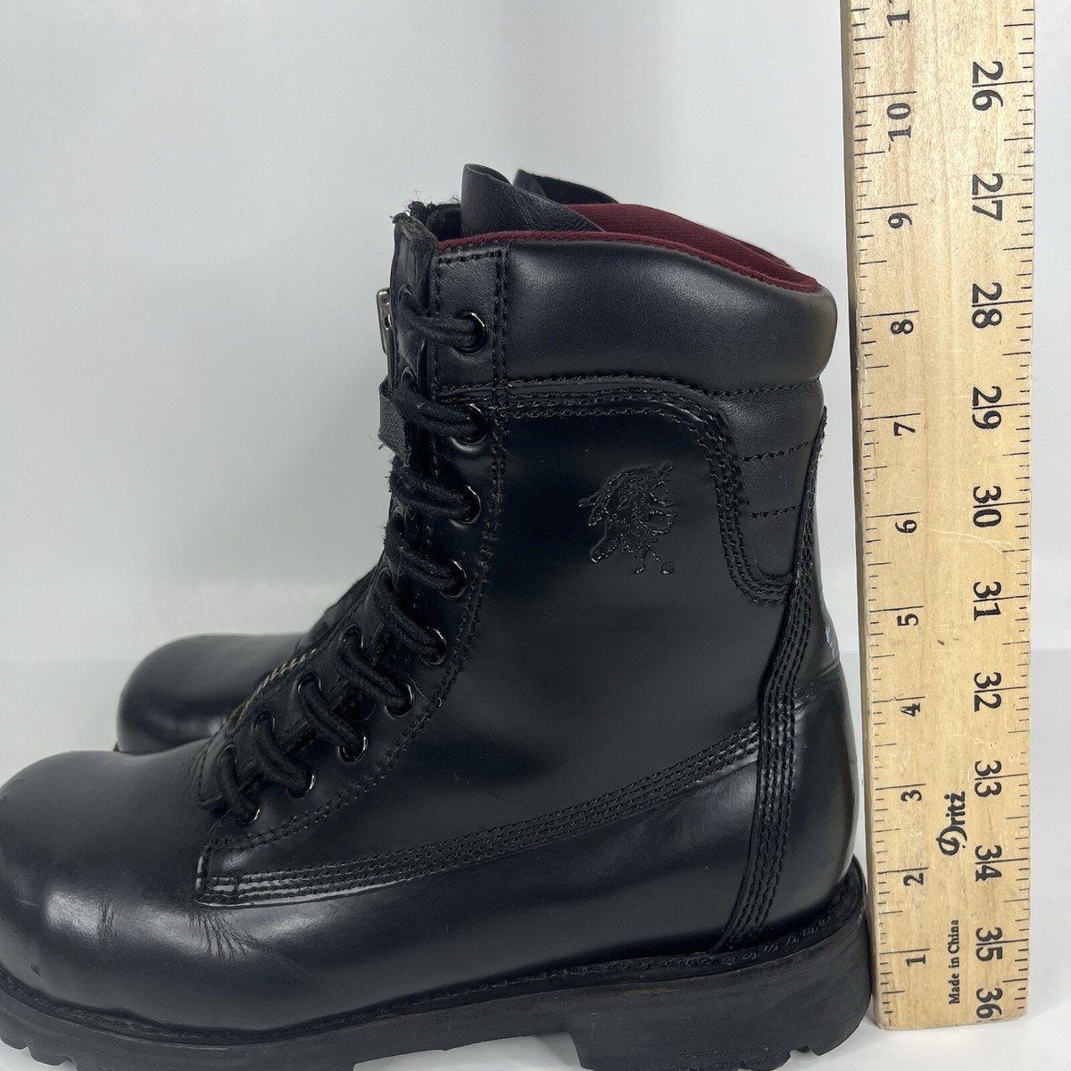 Chippewa Boots Mens Black Leather Zip Up Safety Toe 92400 Size 7 W