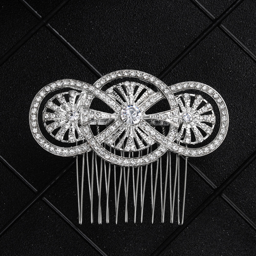 Symmetrical Style Hair Comb Rhinestone Wedding Bridal Headpiece Hair