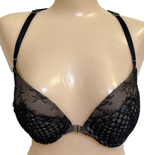 Victoria's Secret Very Sexy Push Up Bra Black With Lace Size 32 DD