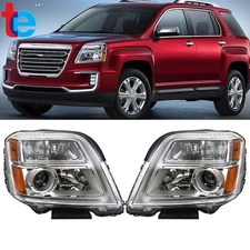 Headlight For GMC Terrain SL/SLT/SLE 2010-15 Halogen Chrome Headlamp Left&Right