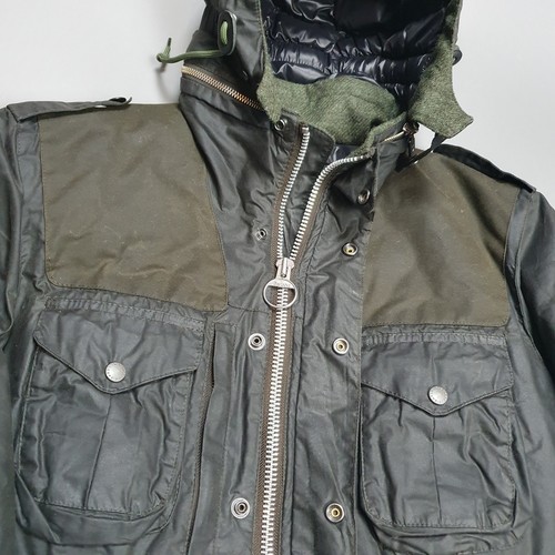 Barbour Gold Standard Supa Canna Men’s Olive Green Jacket Size Small Hooded - Picture 5 of 11