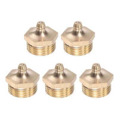 5Pcs Brass Straight Hydraulic Grease Fitting G1/2 Thread 21mm Width