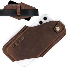 Leather Cell Phone Holster With Belt Clip Universal Case For iPhone Samsung