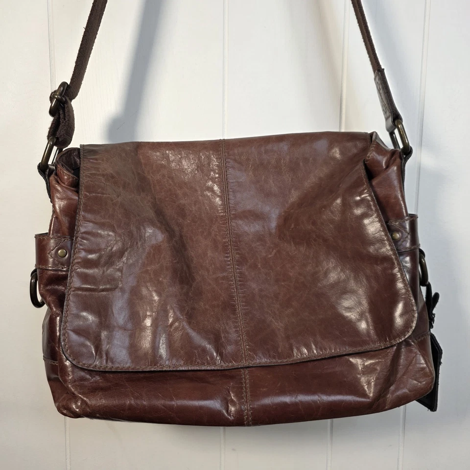 Bolso de hombro Fossil marrón unisex de cuero y lona Foto 2 de 4