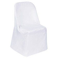 10 WHITE Polyester FOLDING CHAIR COVERS Wedding Party Banquet Event Decorations